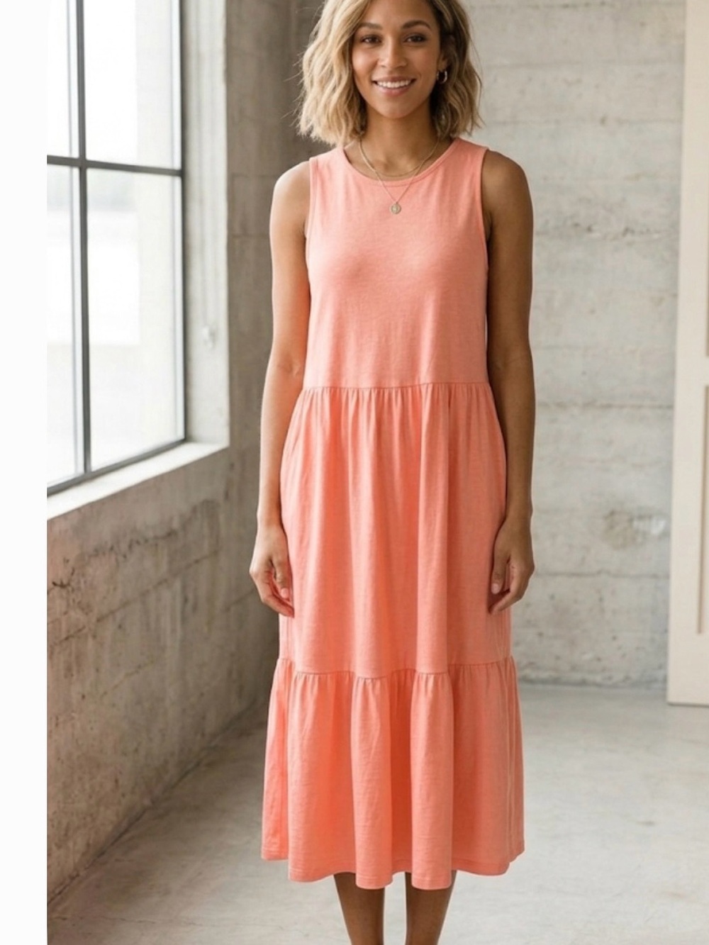 Alfani size small coral maxi dress NWT